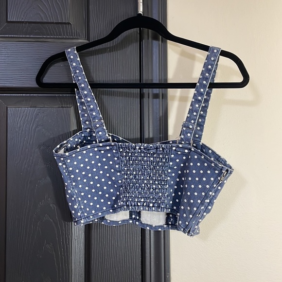 Forever 21 bustier crop too with polka dots size medium - Picture 2 of 2